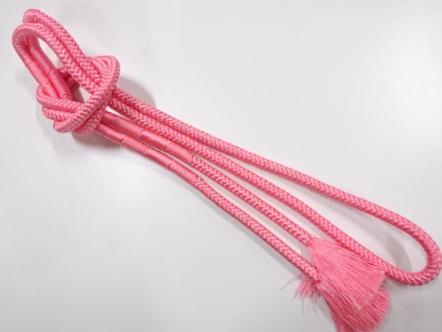 JAPANESE KIMONO / HAND-TIED OBIJIME CORD / SILK